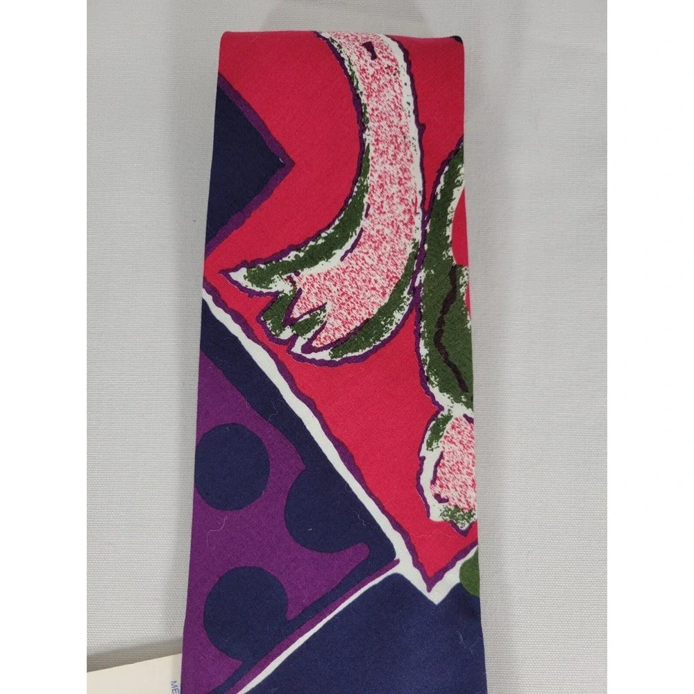 Vintage‎ Joe Boxer Neckwear Tie Colorful 100% Italian Cotton  Abstract pink
